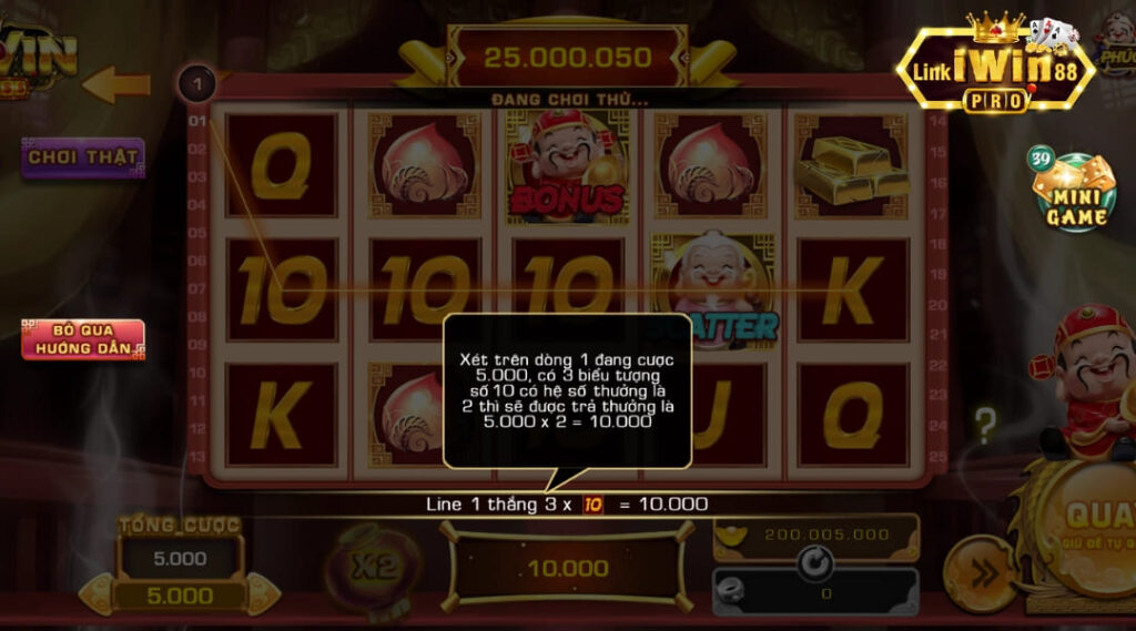 Hướng dẫn luật chơi slots Iwin